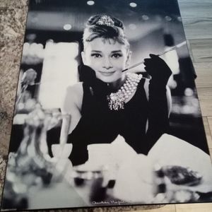 Audry Hepburn Wood Poster